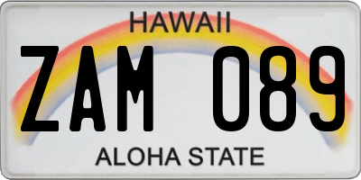 HI license plate ZAM089
