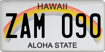 HI license plate ZAM090