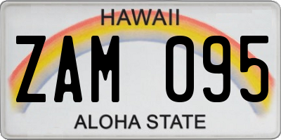 HI license plate ZAM095