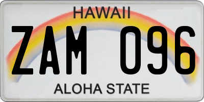 HI license plate ZAM096