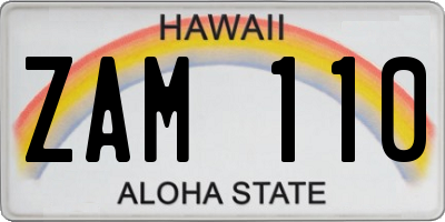 HI license plate ZAM110