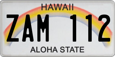 HI license plate ZAM112