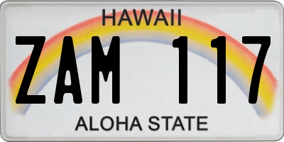 HI license plate ZAM117