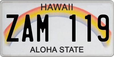 HI license plate ZAM119
