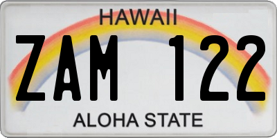 HI license plate ZAM122