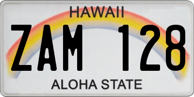 HI license plate ZAM128