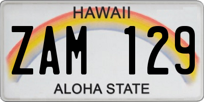 HI license plate ZAM129