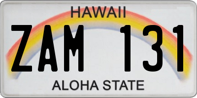 HI license plate ZAM131