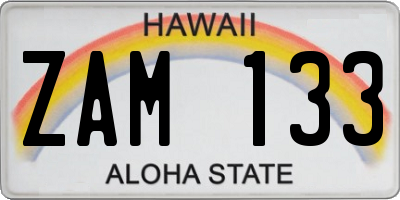 HI license plate ZAM133