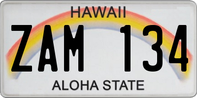 HI license plate ZAM134