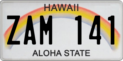 HI license plate ZAM141