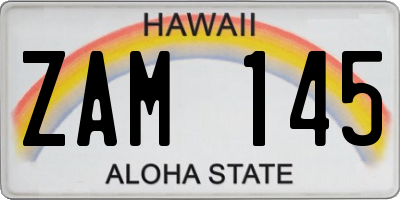 HI license plate ZAM145