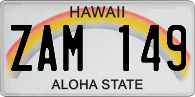 HI license plate ZAM149