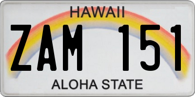 HI license plate ZAM151