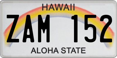 HI license plate ZAM152