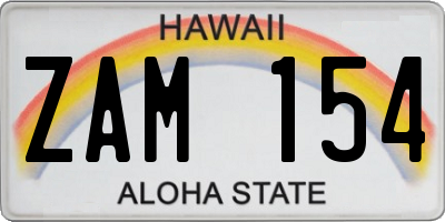 HI license plate ZAM154