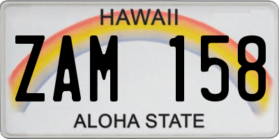 HI license plate ZAM158