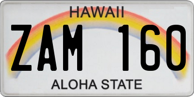 HI license plate ZAM160