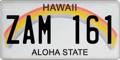 HI license plate ZAM161