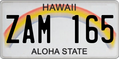HI license plate ZAM165