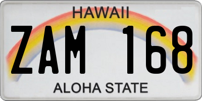 HI license plate ZAM168