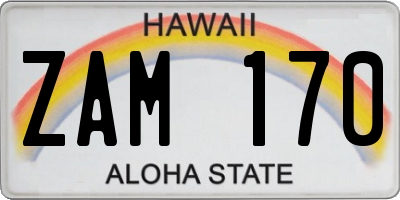 HI license plate ZAM170