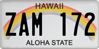 HI license plate ZAM172