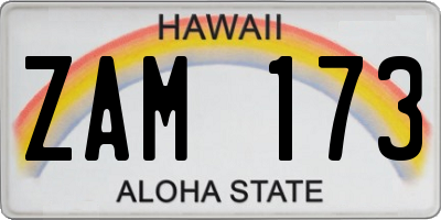 HI license plate ZAM173