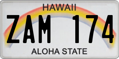HI license plate ZAM174
