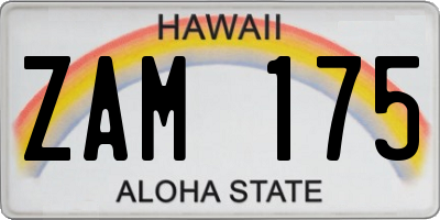 HI license plate ZAM175