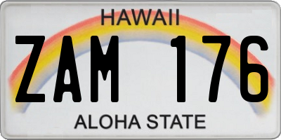 HI license plate ZAM176