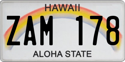 HI license plate ZAM178