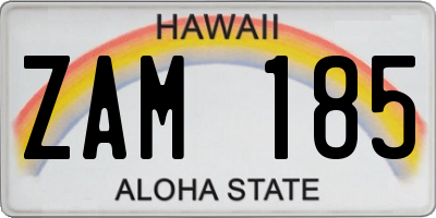 HI license plate ZAM185