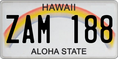 HI license plate ZAM188