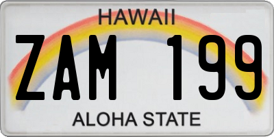 HI license plate ZAM199