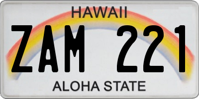 HI license plate ZAM221