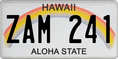 HI license plate ZAM241