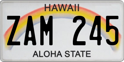 HI license plate ZAM245