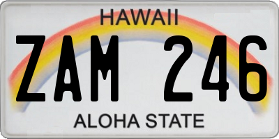 HI license plate ZAM246