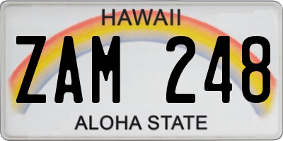 HI license plate ZAM248