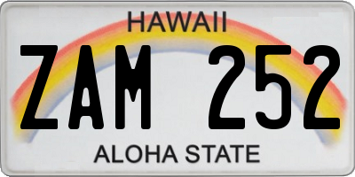 HI license plate ZAM252