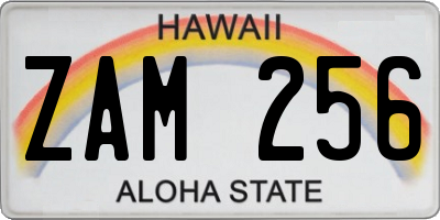 HI license plate ZAM256