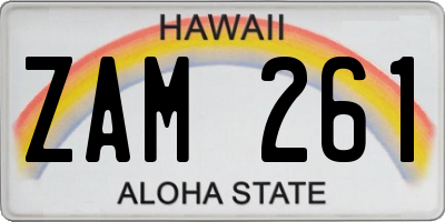 HI license plate ZAM261