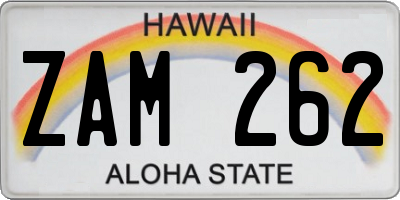 HI license plate ZAM262