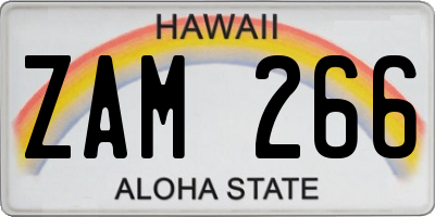 HI license plate ZAM266