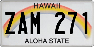 HI license plate ZAM271