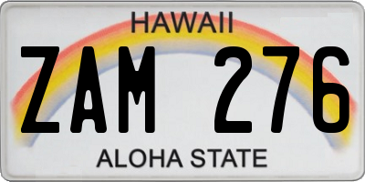 HI license plate ZAM276
