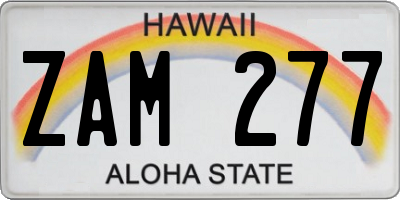 HI license plate ZAM277