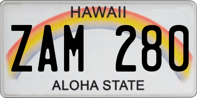 HI license plate ZAM280