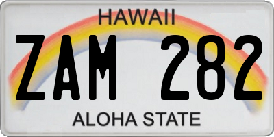 HI license plate ZAM282